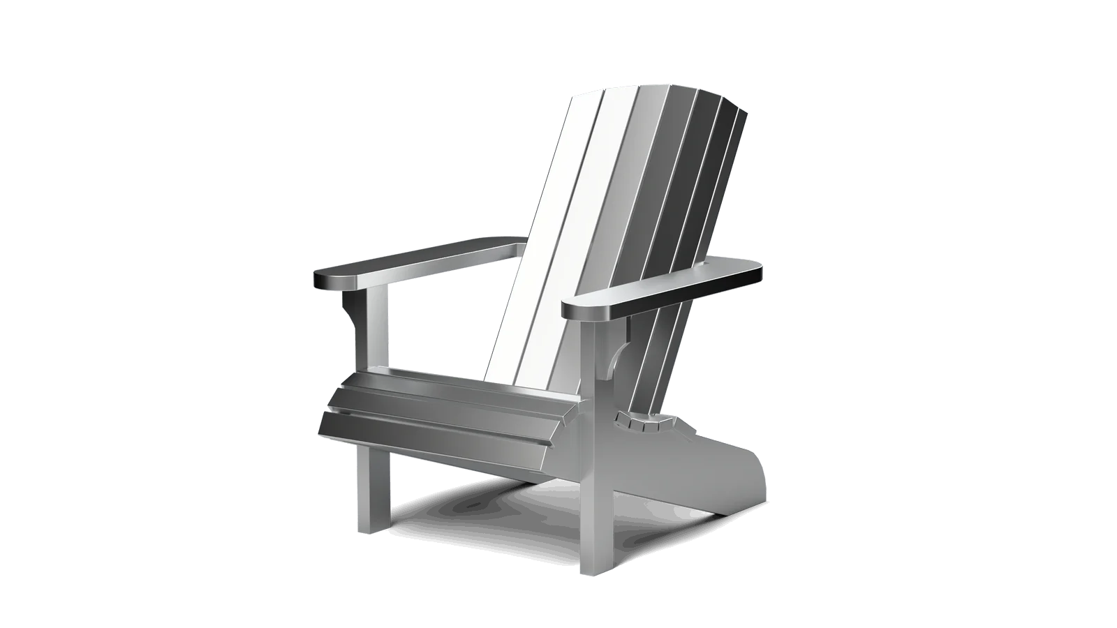 Alumirondack Chair in Aluminium roh, Ansicht Dreiviertel