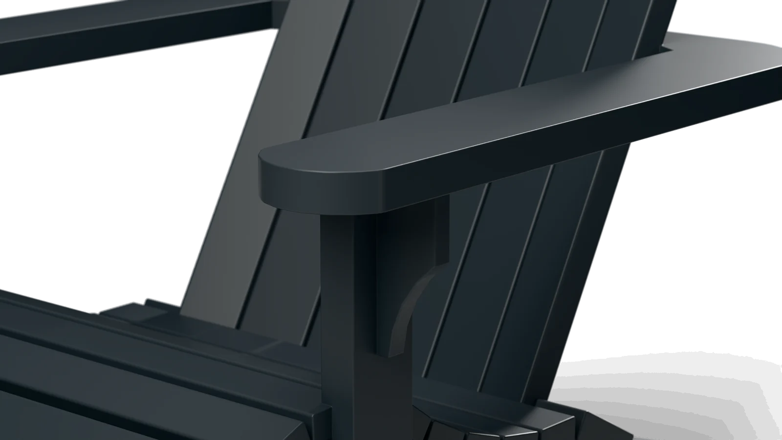 Armlehne des Alumirondack Chair in Anthrazit, Nahaufnahme